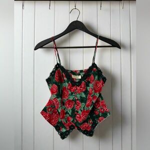 ❌SOLD❌ Vintage Victoria’s Secret Green/Floral Cami - Small